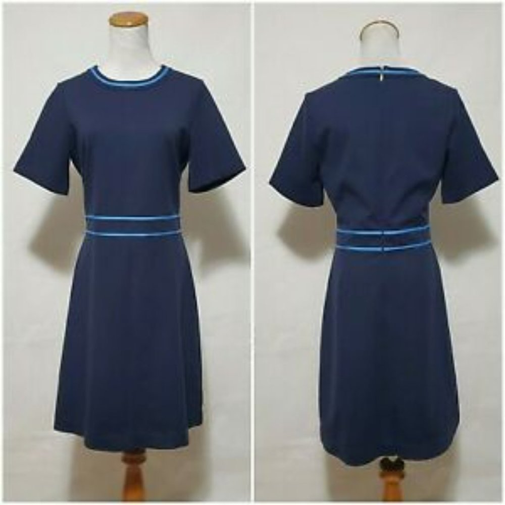 Draper James Navy Dress with Light Blue Trim